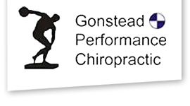 Logo of Gonstead Performance Chiropractic featuring discus thrower silhouette