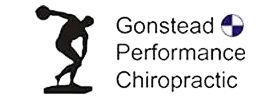 Gonstead Performance Chiropractic logo with athlete silhouette and medical cross symbol